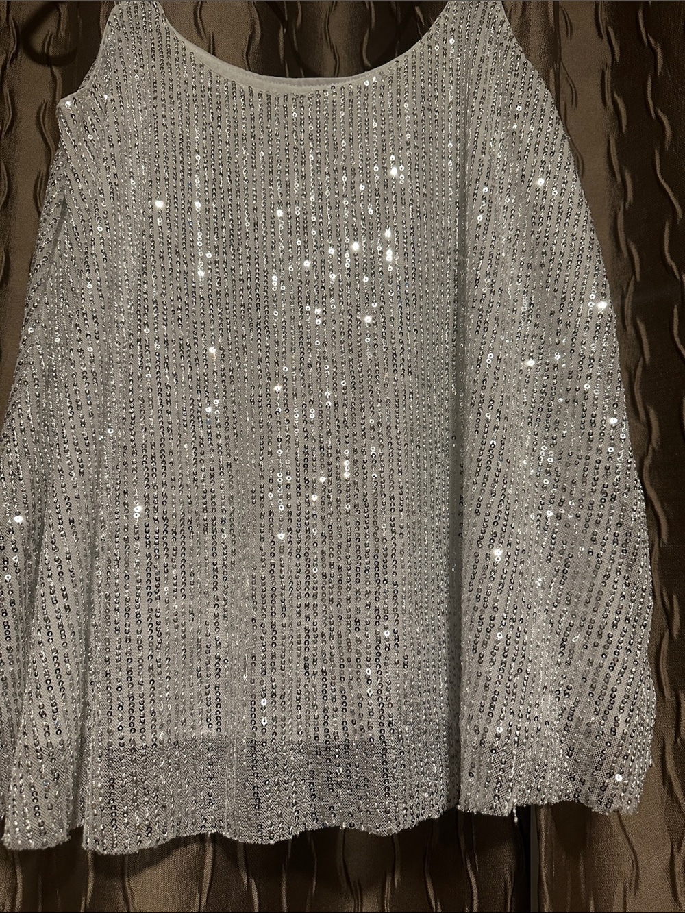 Silver Sequin Tank Top - Women's Sparkle Camisole - Picture 2 of 2